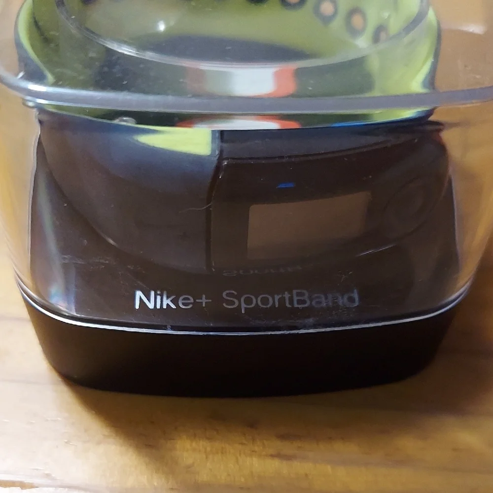Nike Black and Green Fitness Tracker Band